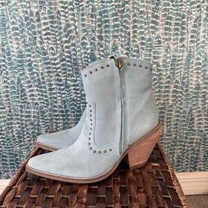 Dingo Blue Suede cowboy booties